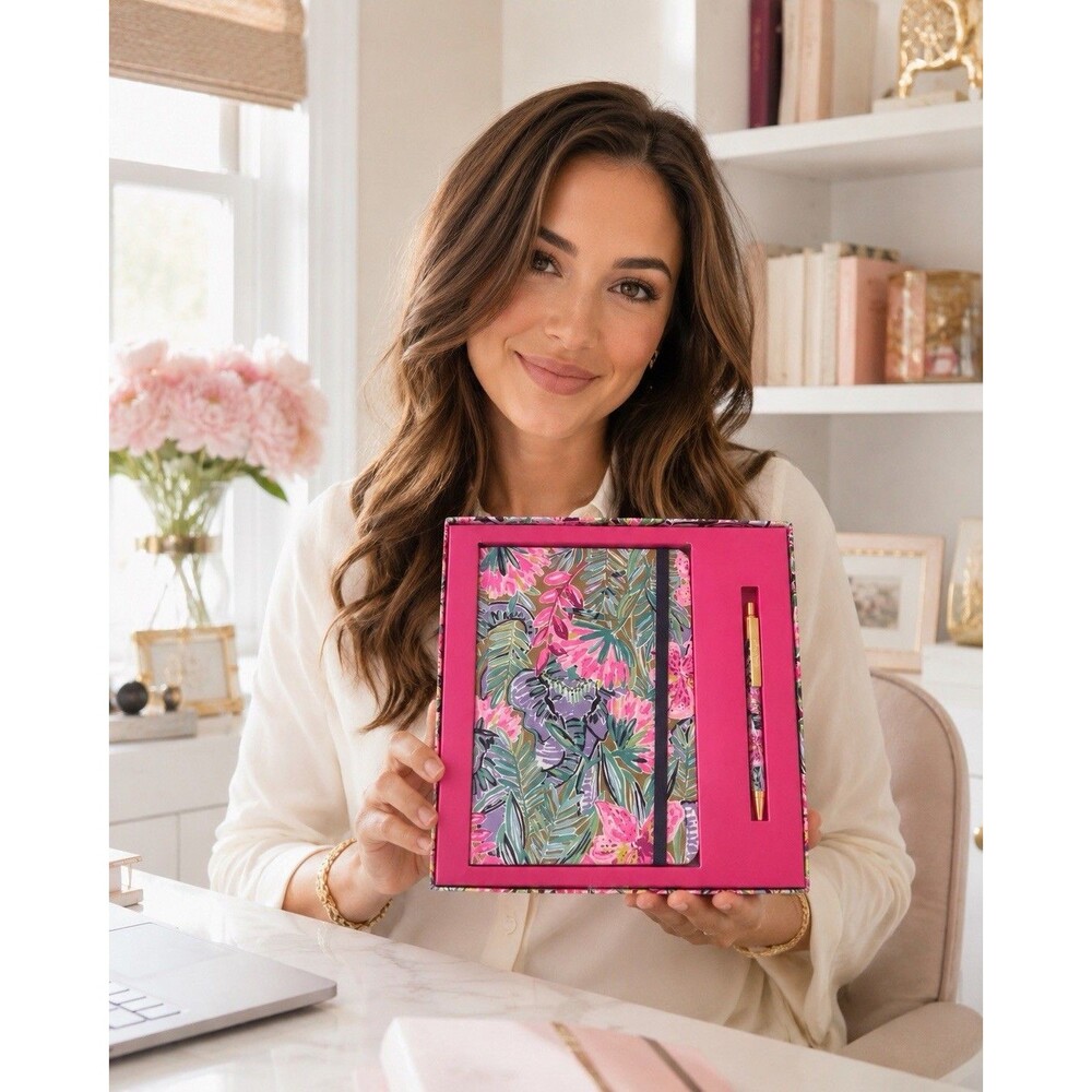Lilly Pulitzer Journal & Pen Gift Set Tropical Floral Notebook Stationery New